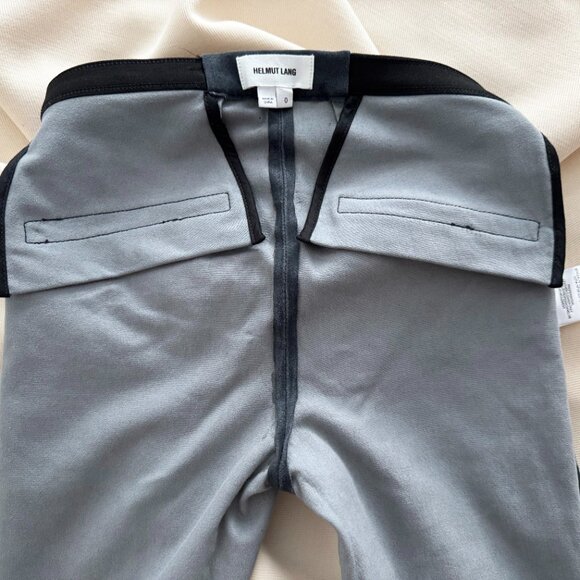 Helmut Lang Blue/Grey Lambskin Nubuck Leggings, size 0 - Picture 10 of 13
